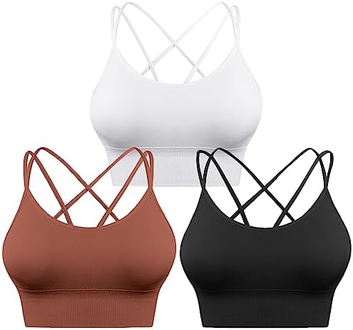 Sykooria 3 Pack Strappy Sports Bra