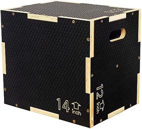 Signature Fitness 3 in 1 Non-Slip Wooden Plyo Box Plyometric Box Jumping Exercise