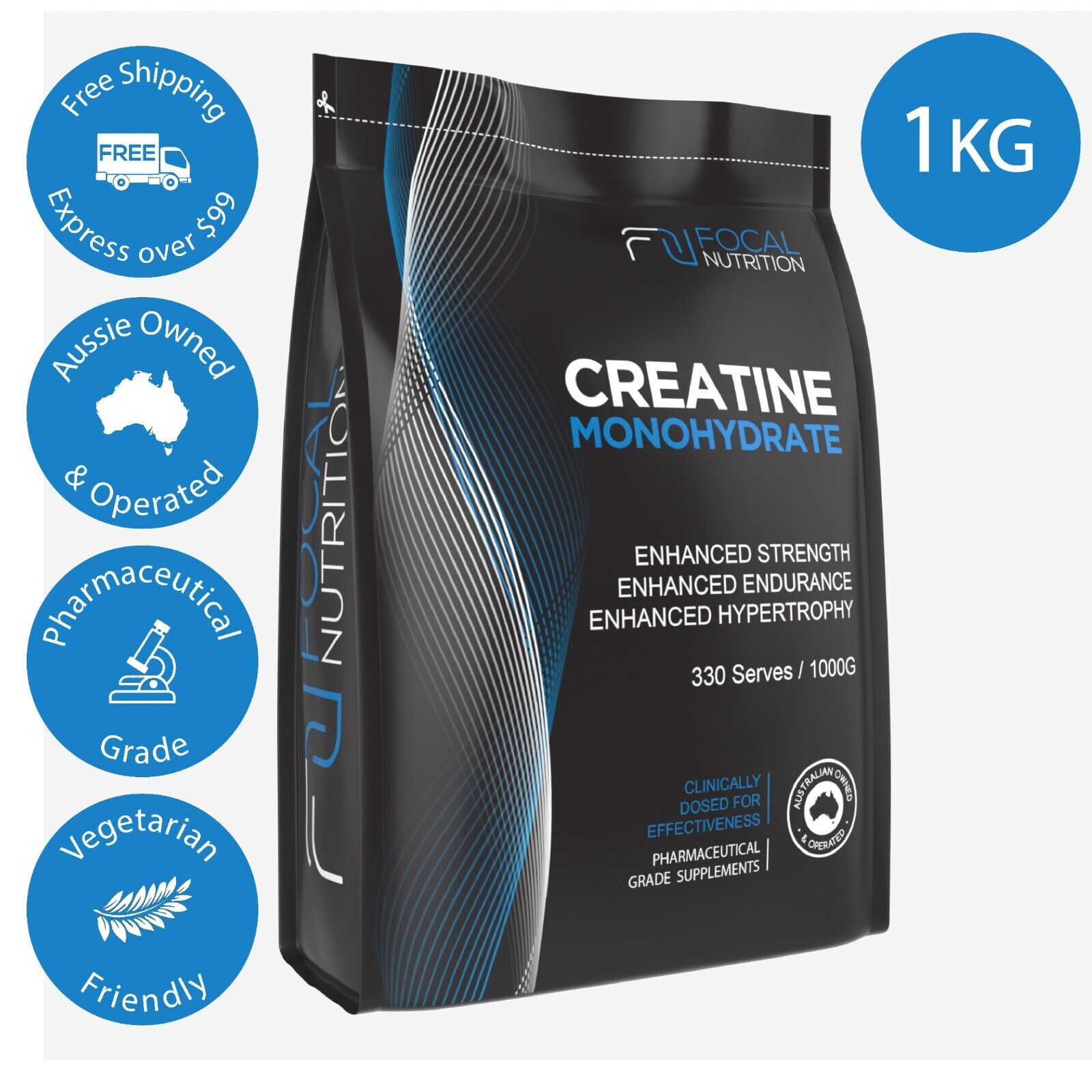 PURE 1KG CREATINE MONOHYDRATE